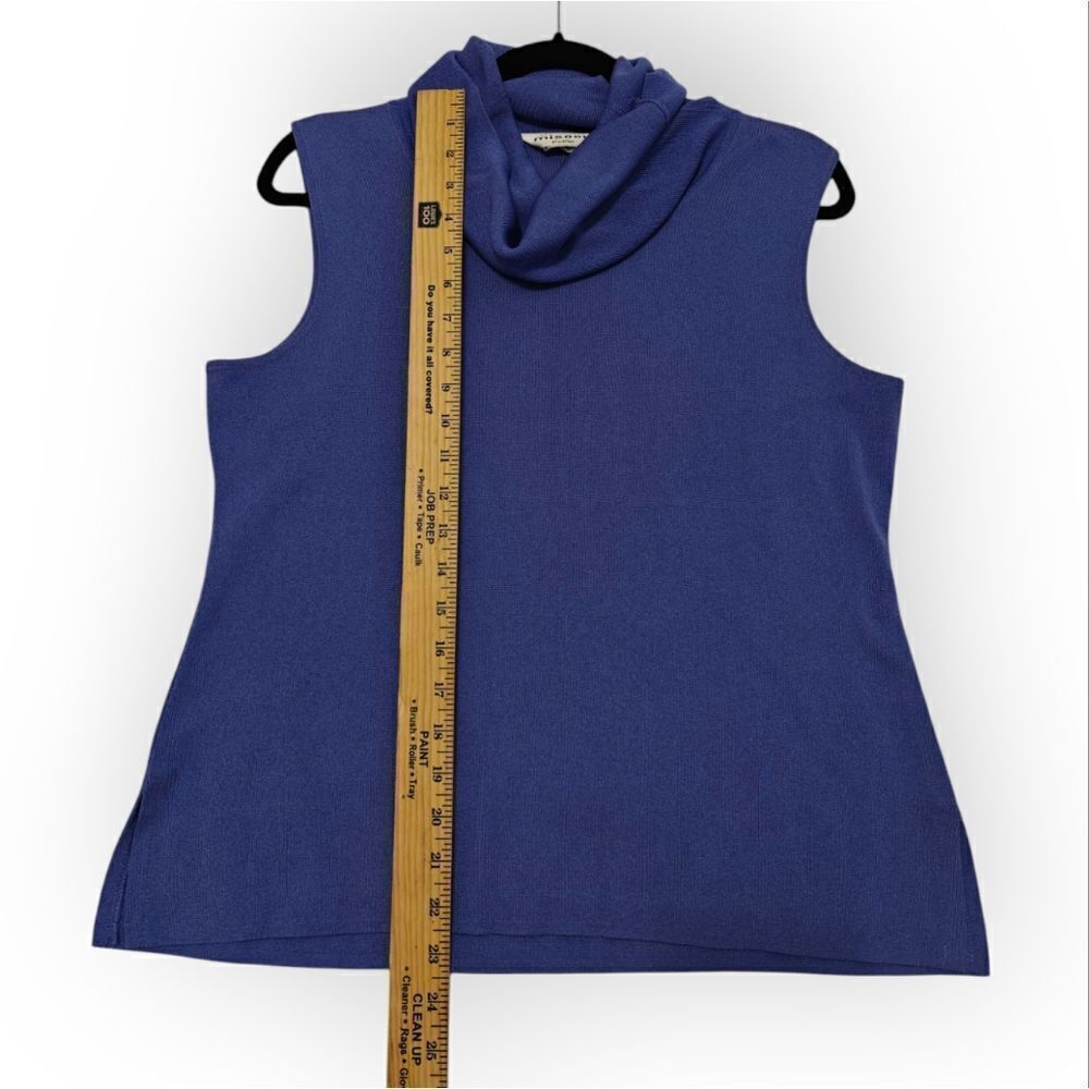 Vtg Misook Periwinkle Blue Cowl Neck Top Blouse Size L Petite - Picture 3 of 5